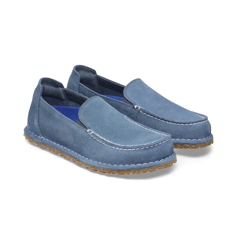 Birkenstock Utti Loafers Mens 43 280 M10 Elemental Blue Suede Slip On Shoes NEW